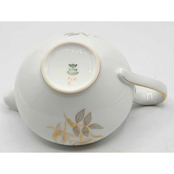 Vtg KPM Krister China Germany Sauce Gravy Boat and Creamer. Gold Rose Design - Picture 16 of 16